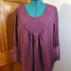 Indigo Soul Women's Bohemian Bell Sleeved Top